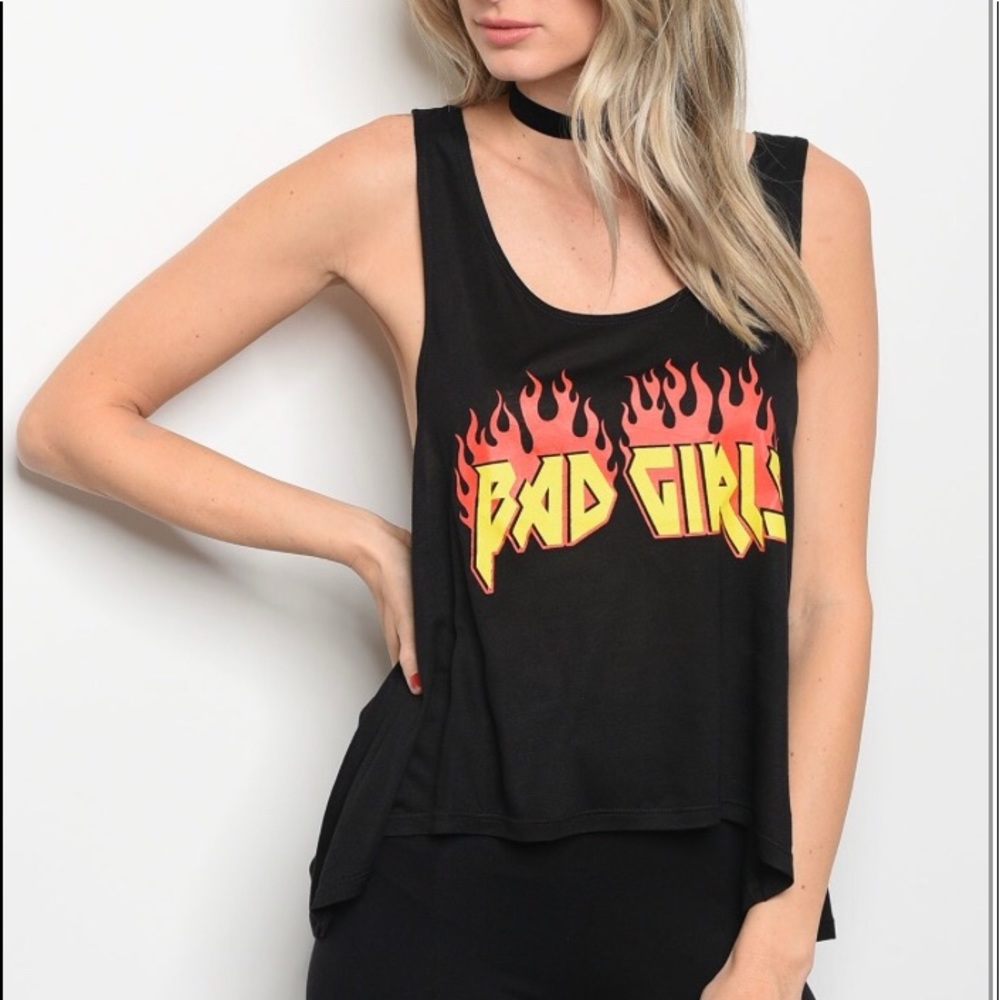 Popular Basics Black Bad Girls Top